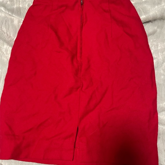 Red pencil wool skirt size 00 vintage - Picture 2 of 2
